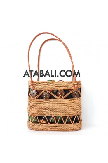 Ata rattan unique design handbag